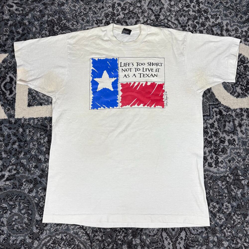 Vintage 90s Life Too Short Not to Live it as A Texan Screen Stars Men’s Sz‎ XL